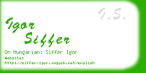 igor siffer business card